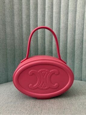 Celine Pink Oval Top-Handle Mini Bag